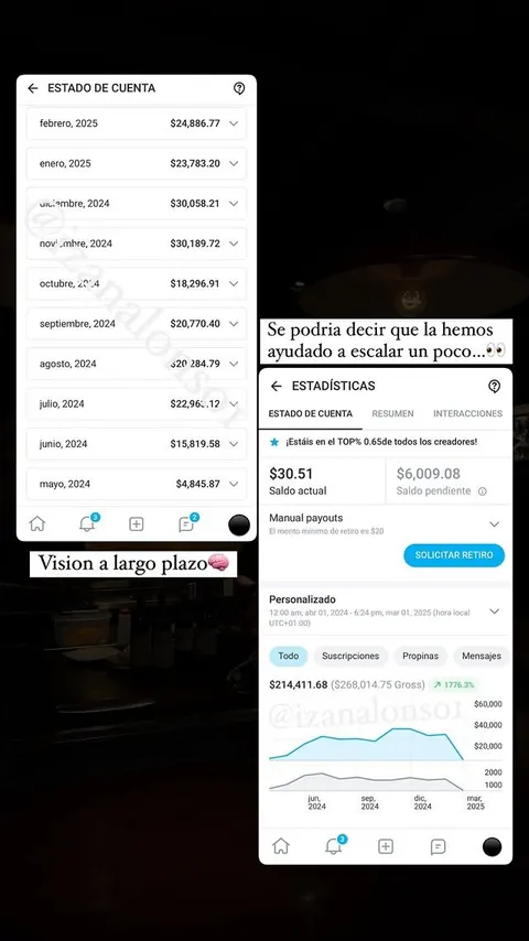 Estado de cuenta: de 4.845 $ en mayo de 2024 a 30.189 $ en noviembre