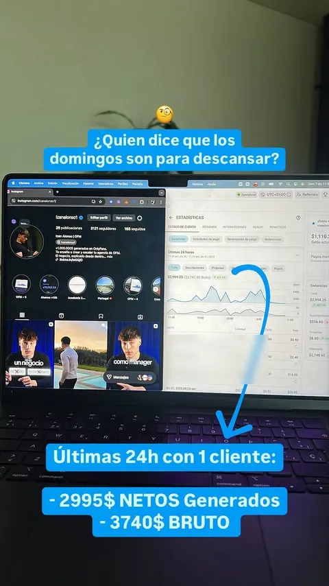 2.995 $ netos en 24 horas con una creadora