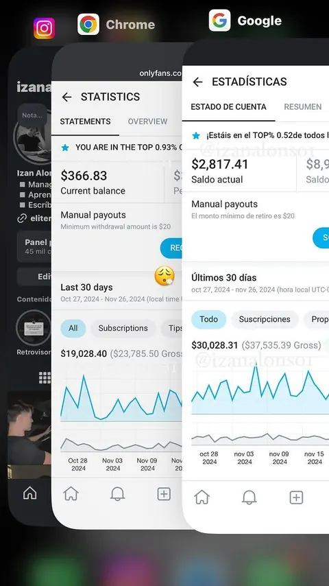 Paneles de dos creadoras en los últimos 30 días